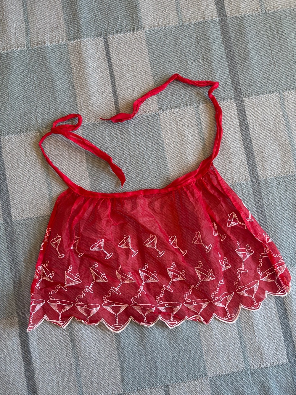 Vintage red martini apron